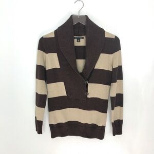 Banana Republic Striped Shawl Cotton Sweater Sz S